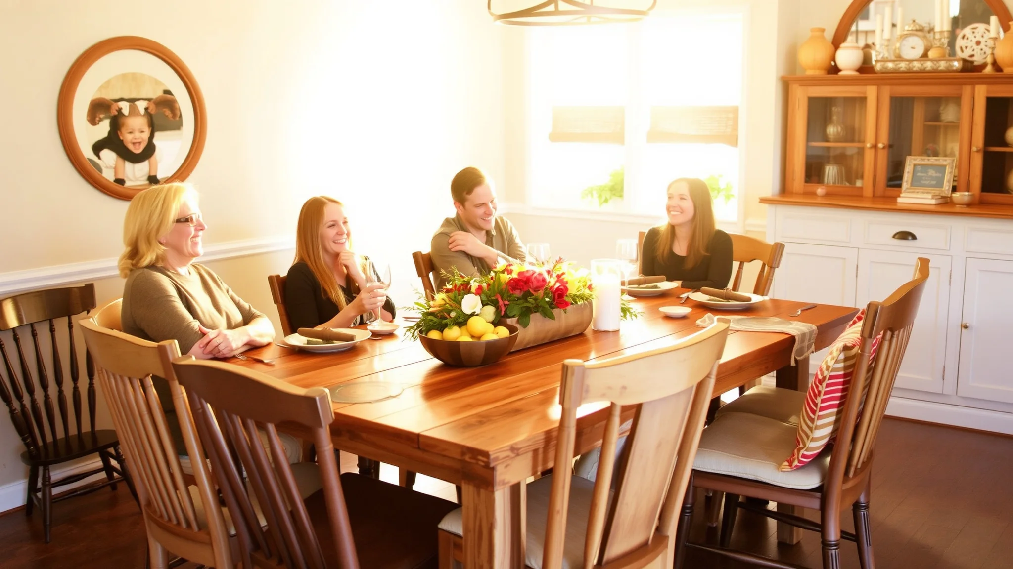 6. Farmhouse-Style Dining Table