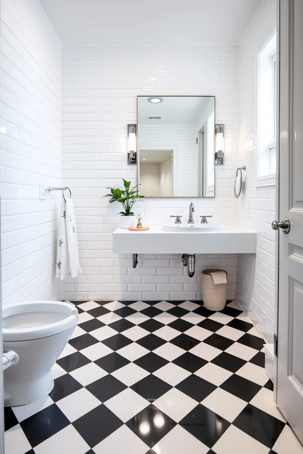 1. Classic Black and White Tiles