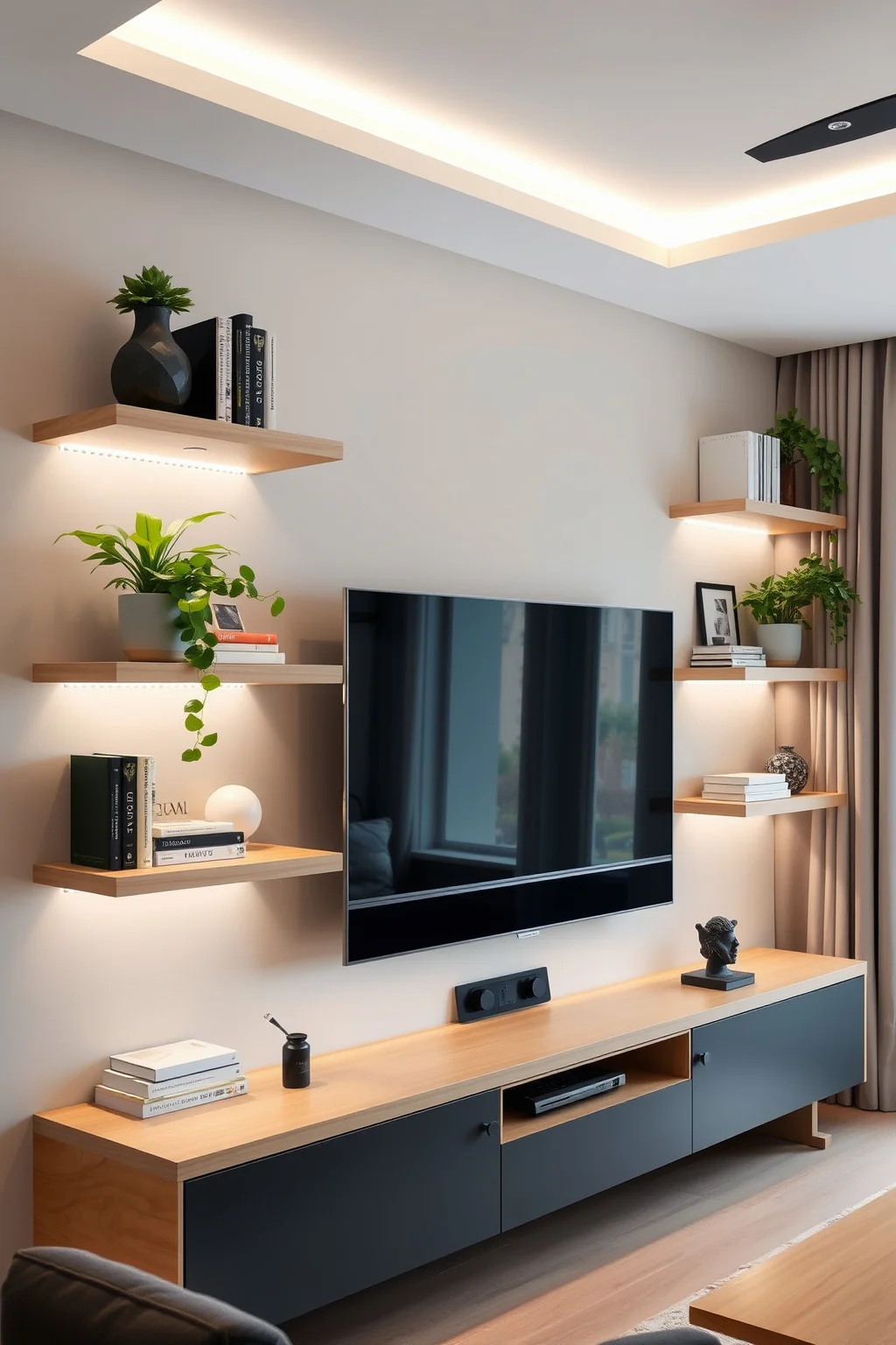 1. Floating Shelves Display