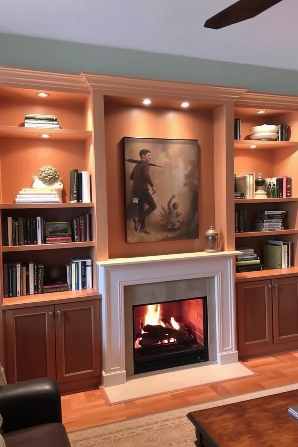 11. Integrated Fireplace with Shelving