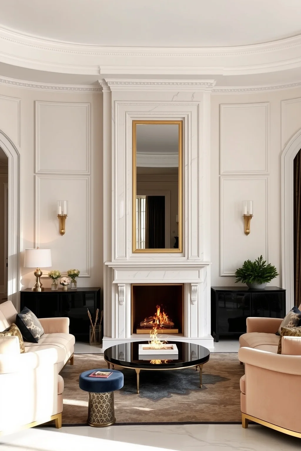 12. Elegant Marble Fireplace