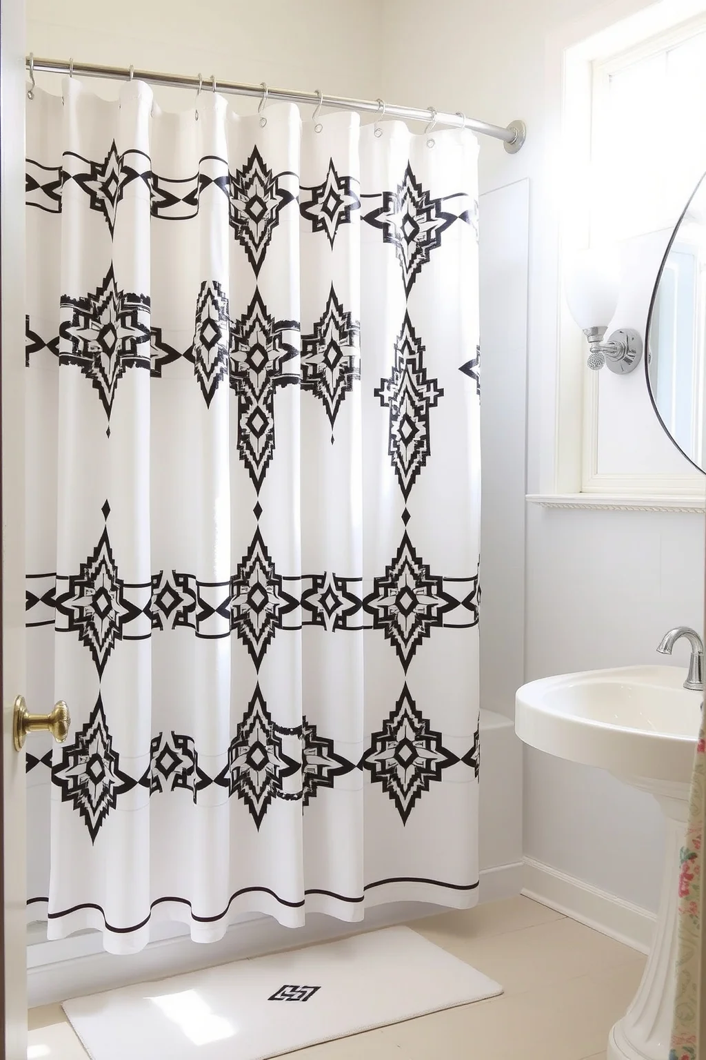 12. Monochrome Shower Curtain