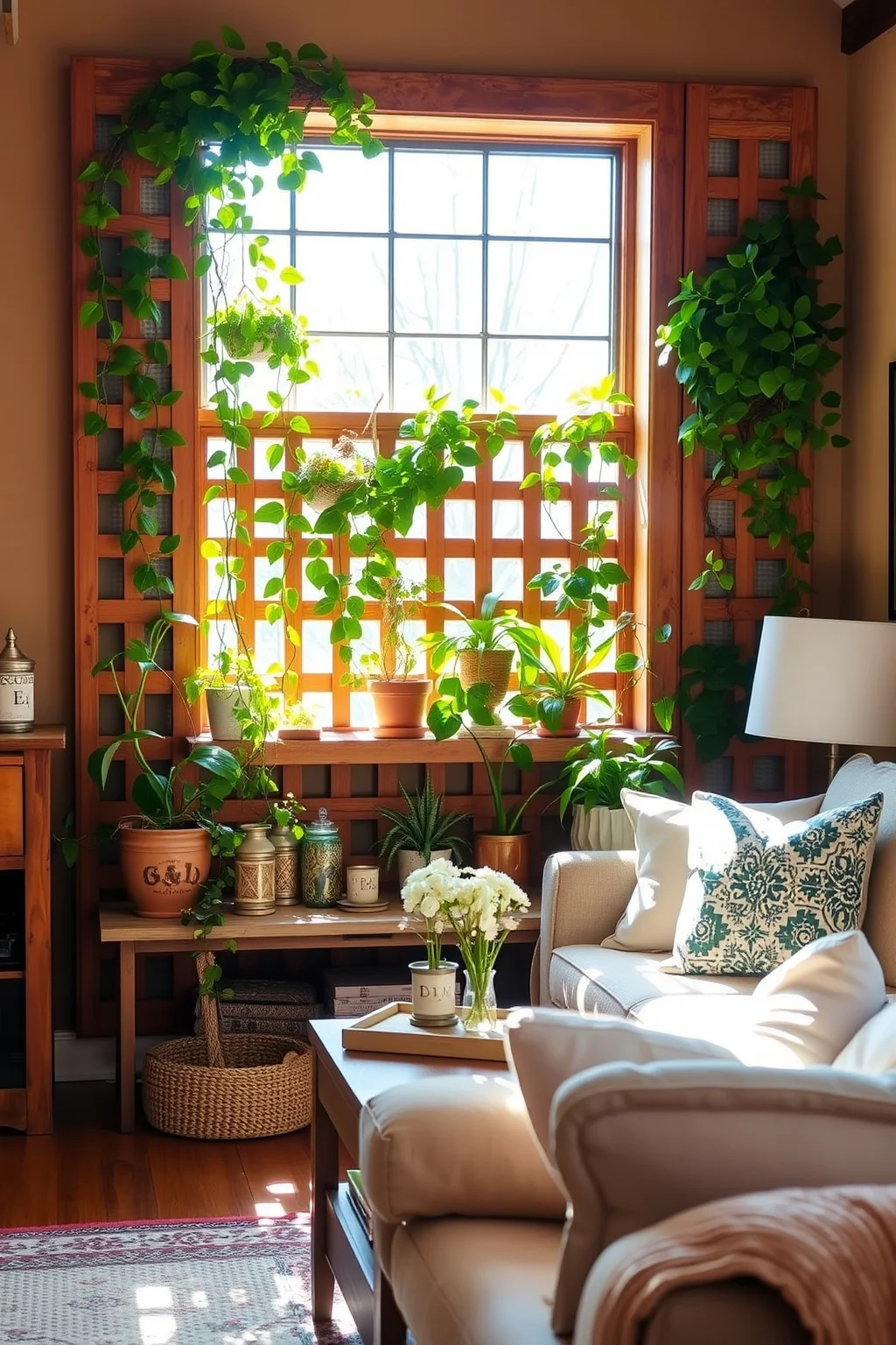 13. Accent Wall with Lattice