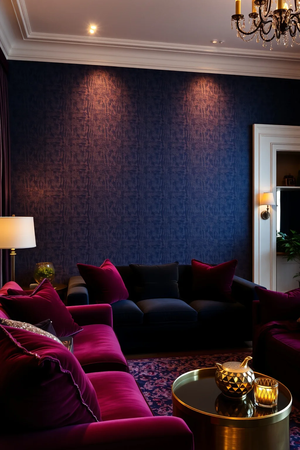 14. Rich Textures with Metallic Accents
