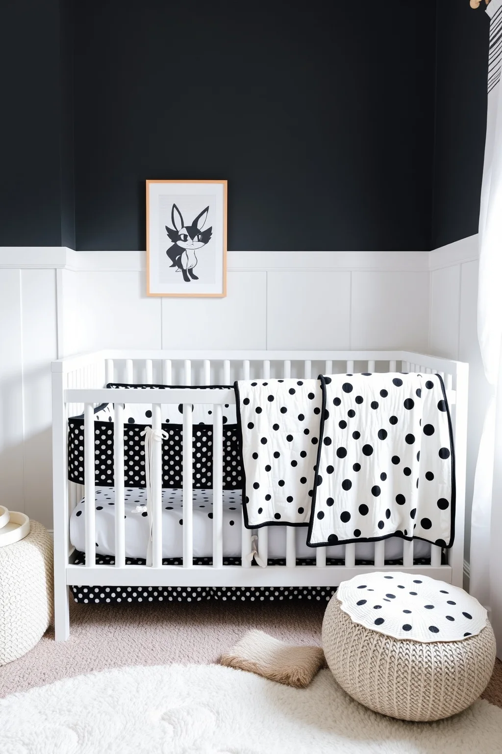 2. Monochrome Crib Bedding