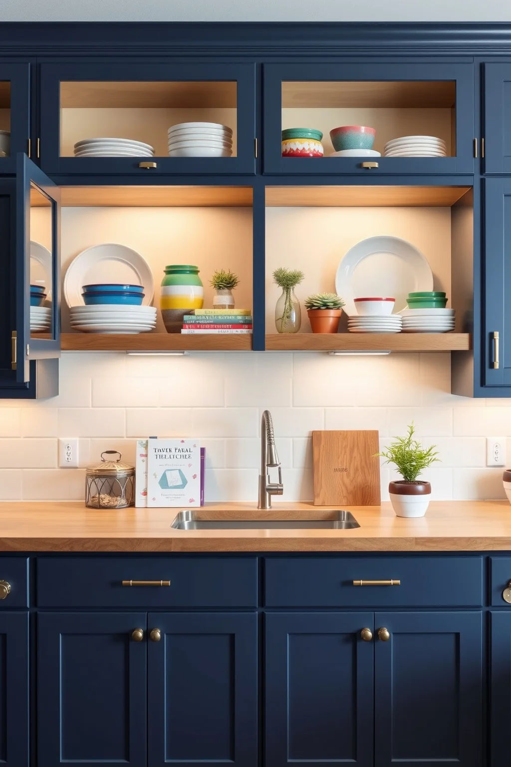 2. Open Shelving Above