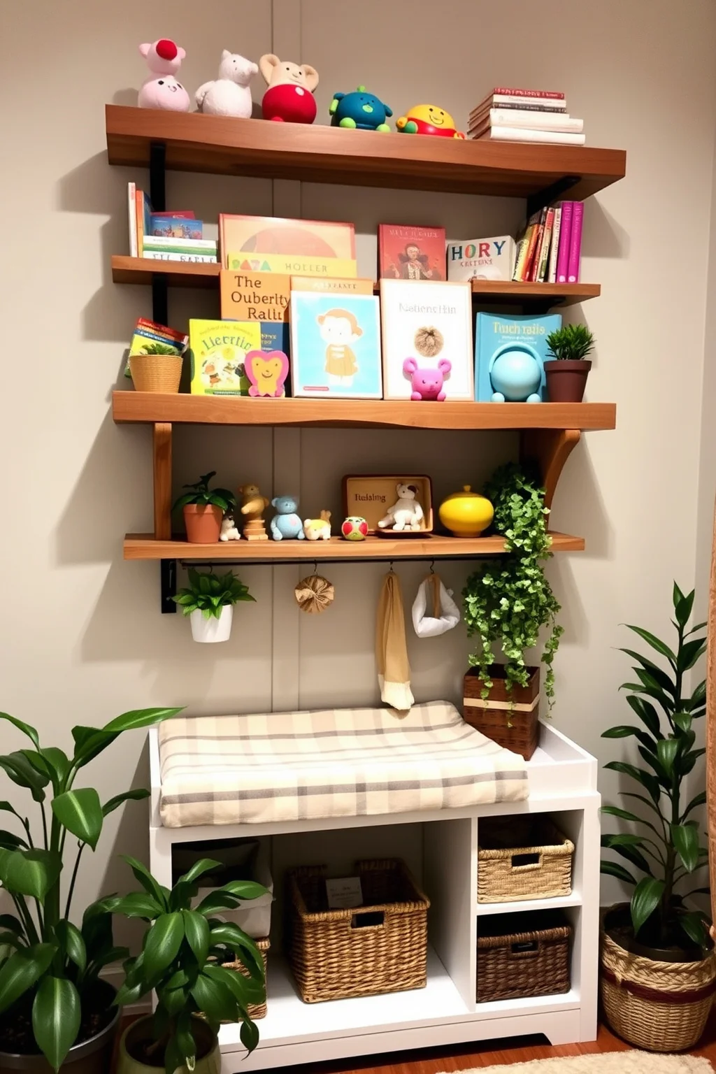 6. Rustic Wood Shelves