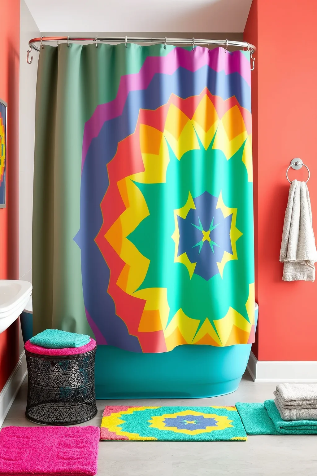 7. Bold Shower Curtains