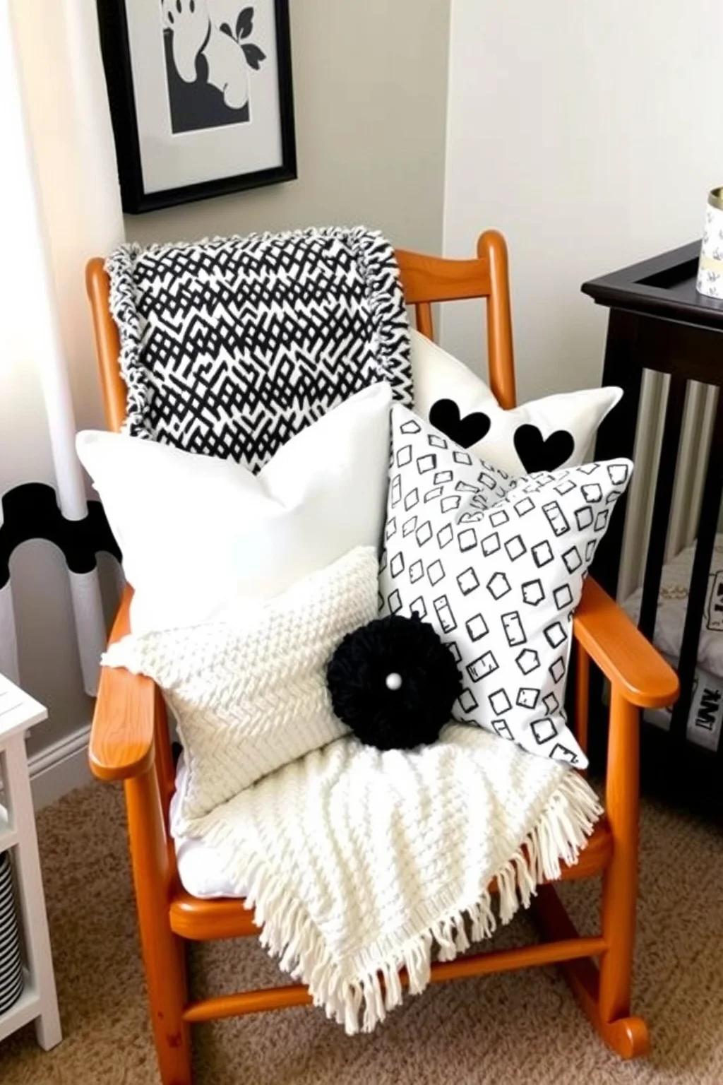 8. Monochrome Throw Pillows