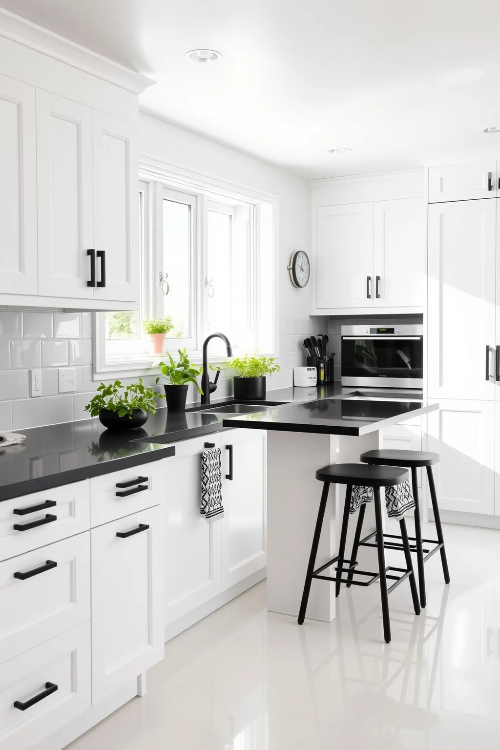 1. Classic White with Black Accents