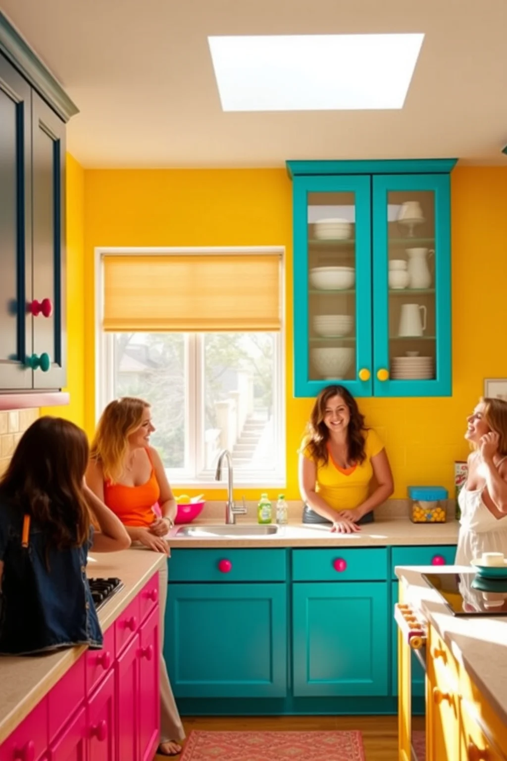 1. Colorful Cabinets