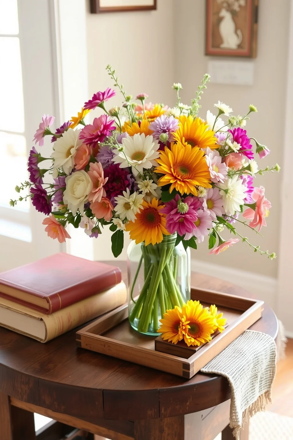 1. Fresh Flowers in a Mason Jar