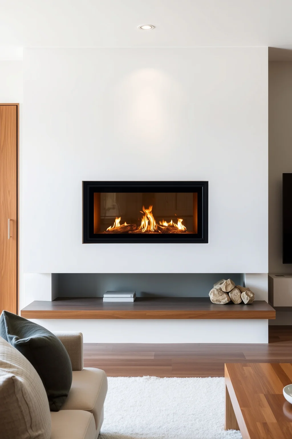 1. Modern Minimalist Fireplace