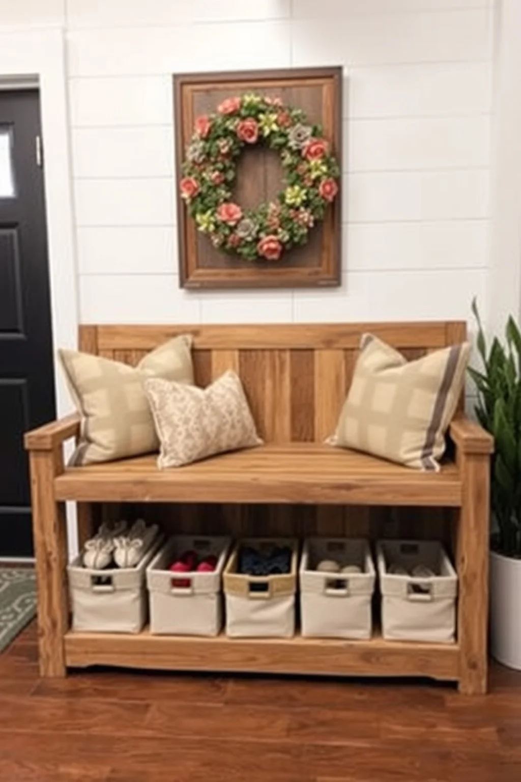 1. Rustic Bench with Storage