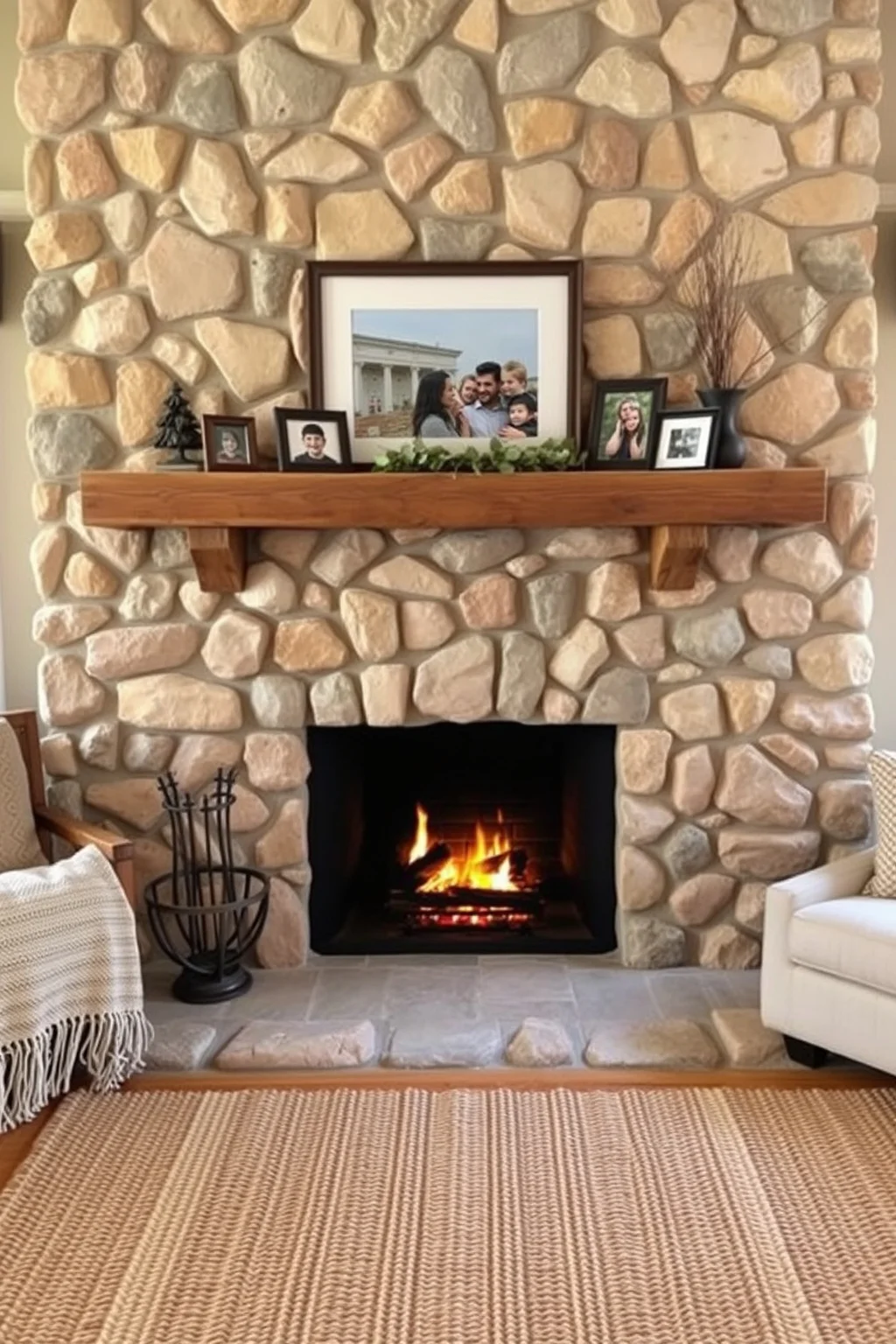 1. Rustic Stone Surround