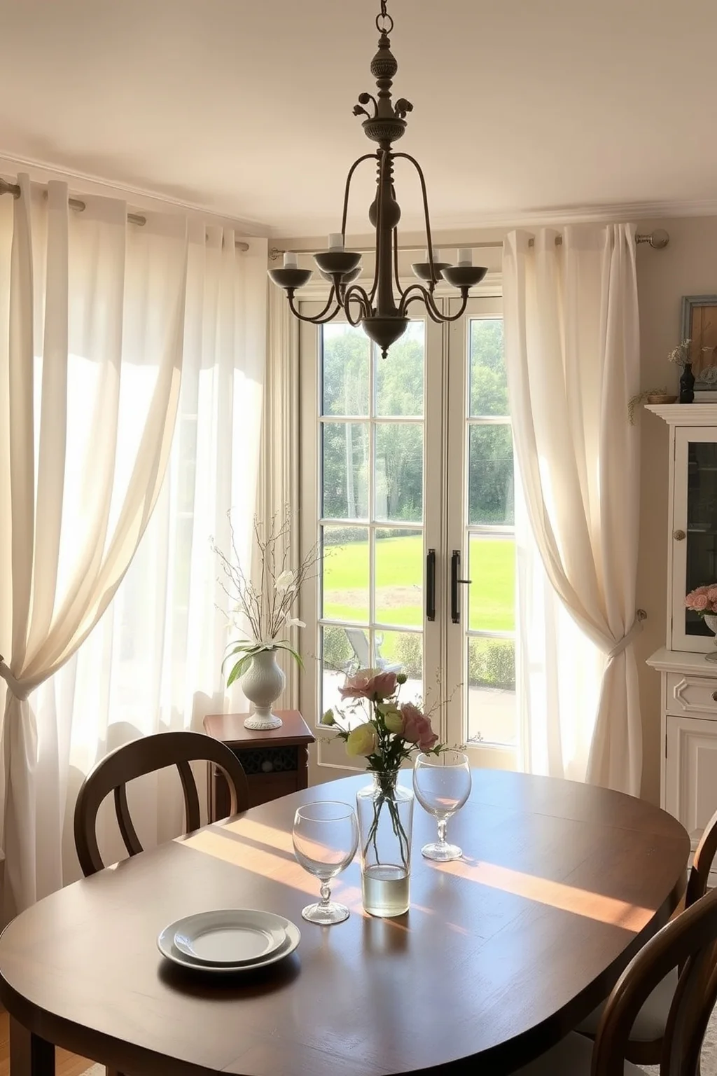 1. Sheer White Curtains