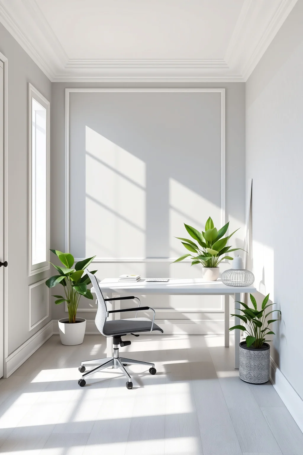 1. Sleek Grey Walls with White Trim