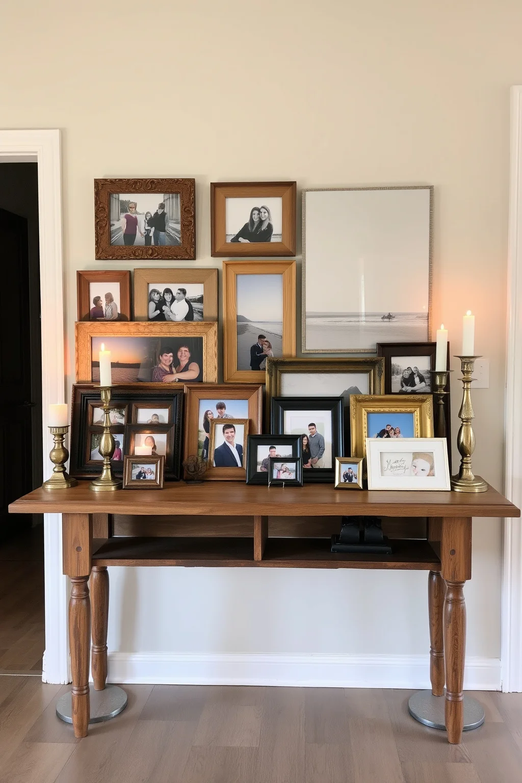 10. Console Table with Family Photos
