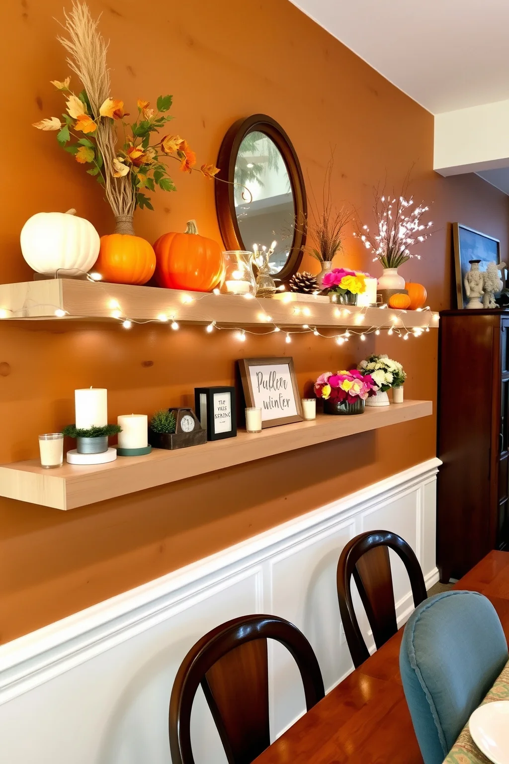 10. Floating Shelf for Seasonal Decor