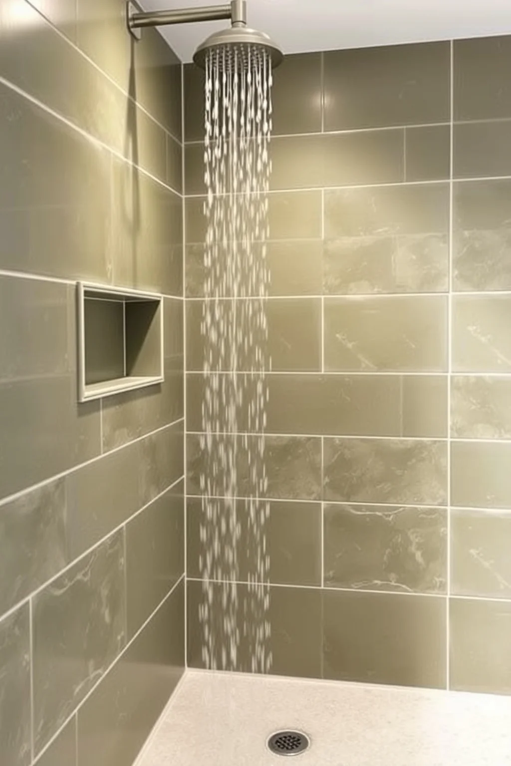 10. Olive Green Shower Tiles