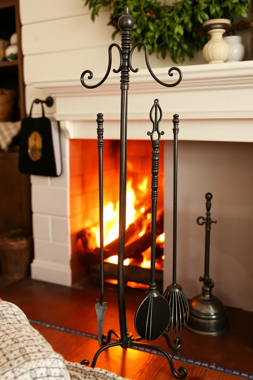 10. Vintage-Inspired Fireplace Tools
