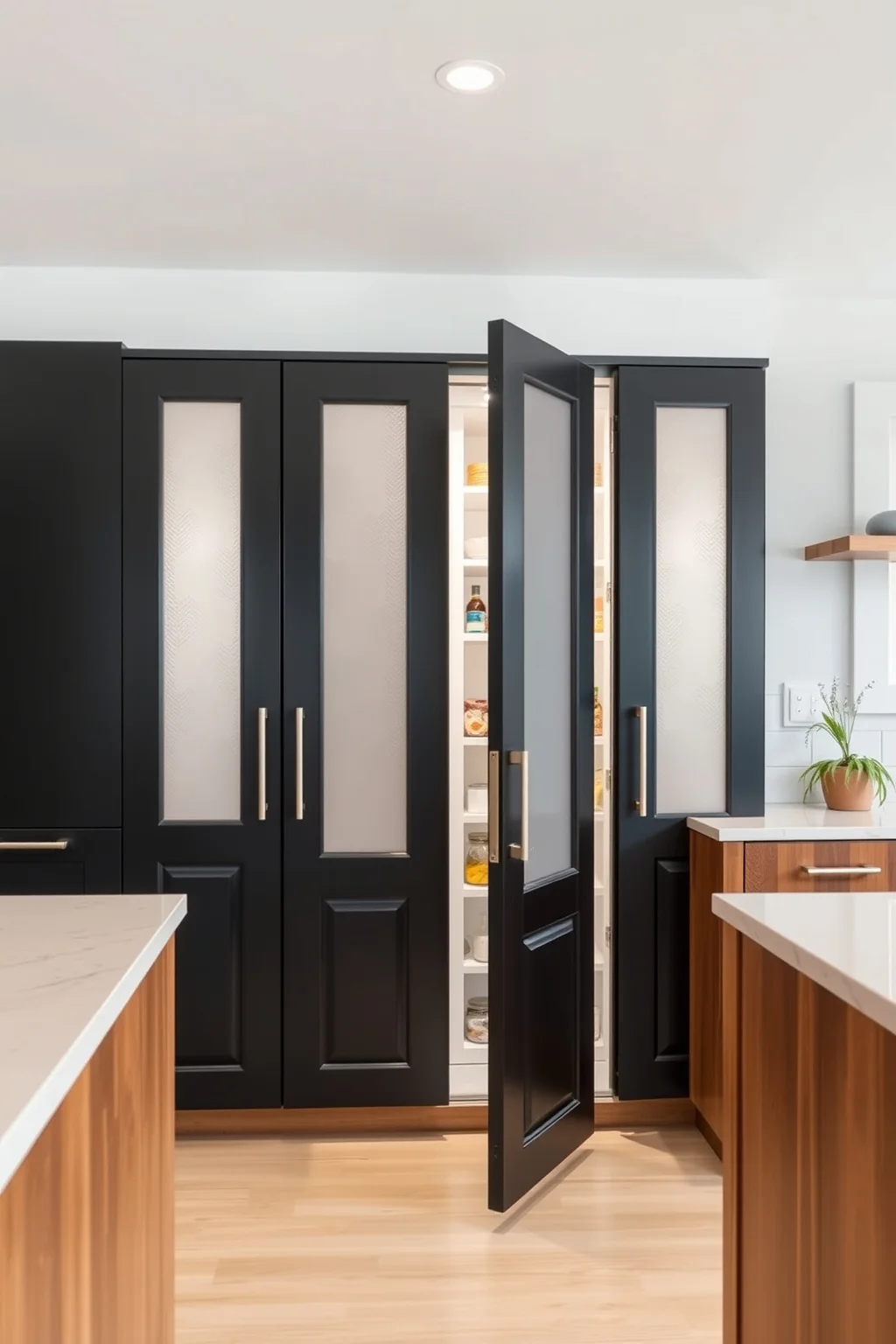 11. Black and Wood Pantry Doors