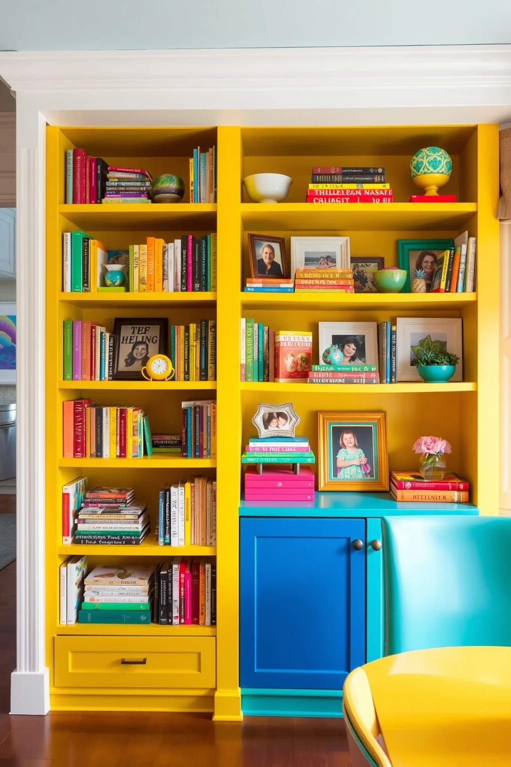 11. Colorful Bookshelves