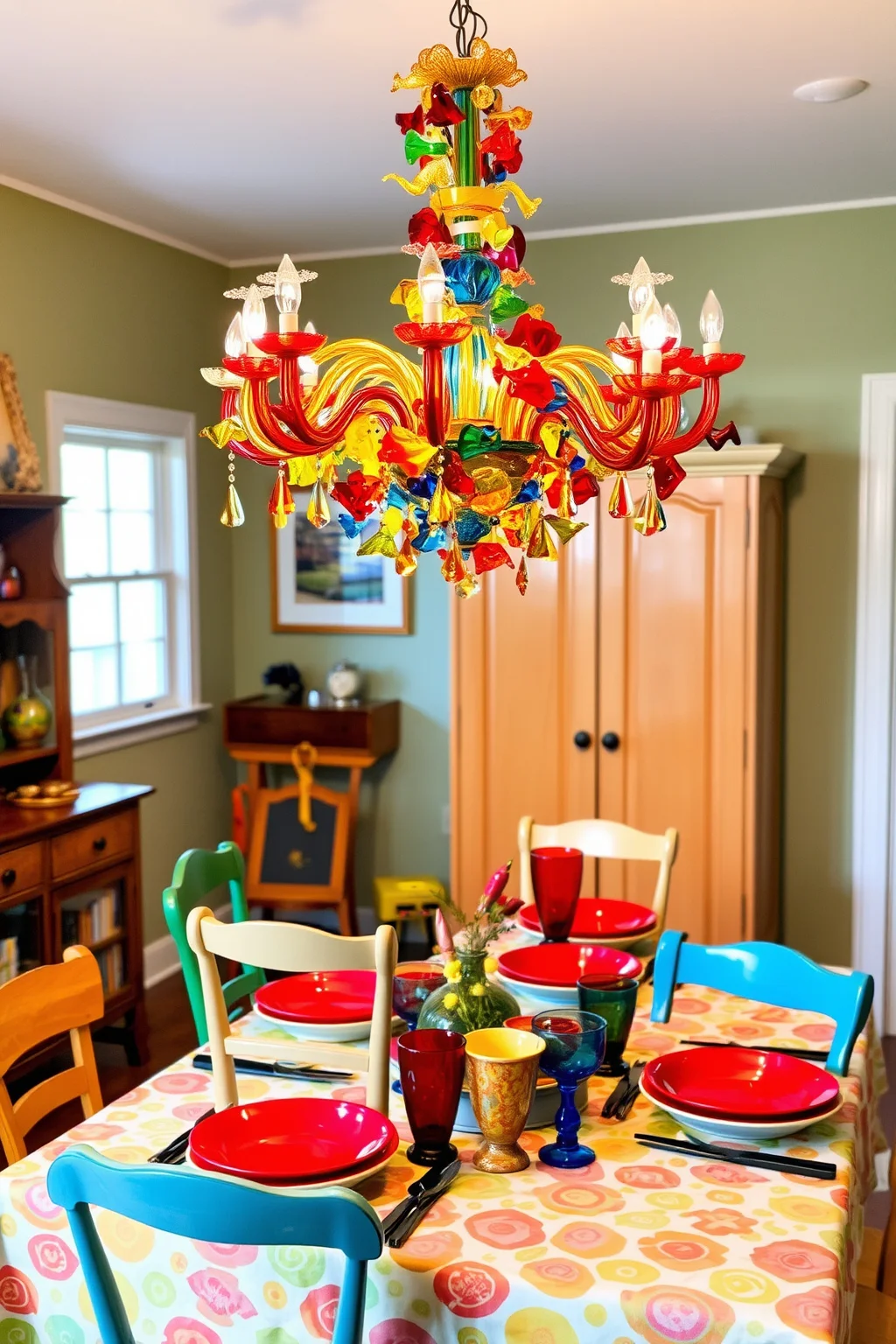 11. Colorful Glass Chandelier