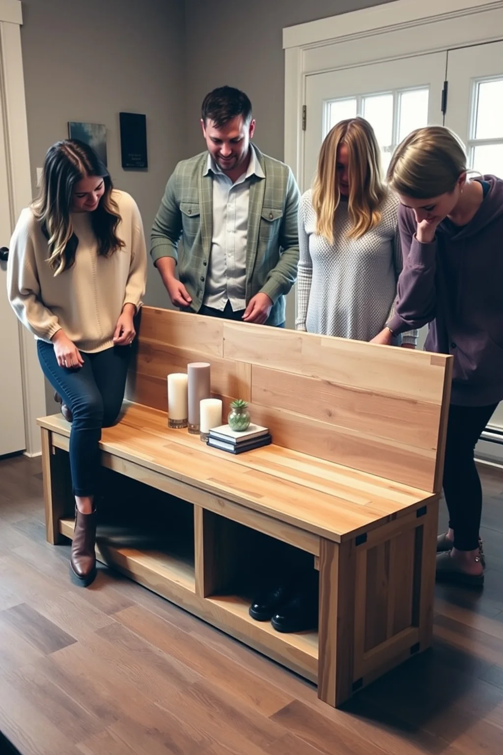 11. Contemporary Farmhouse Bench