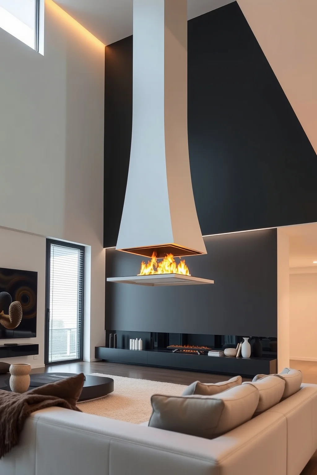 11. Floating Fireplace