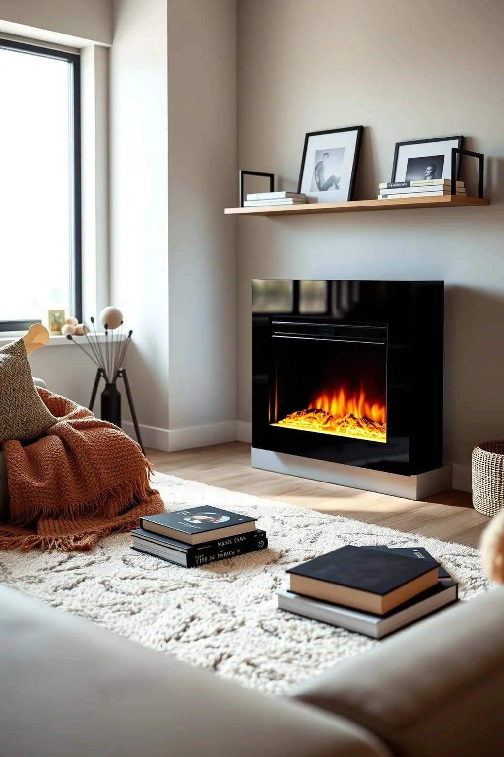 11. Minimalist Electric Fireplace