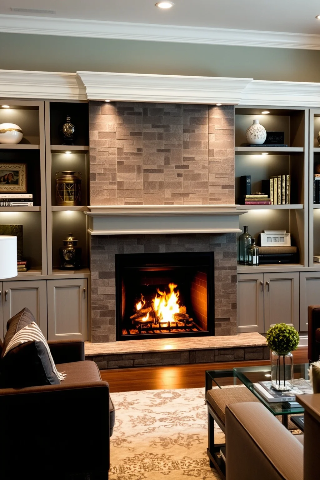 12. Custom Built-In Fireplace