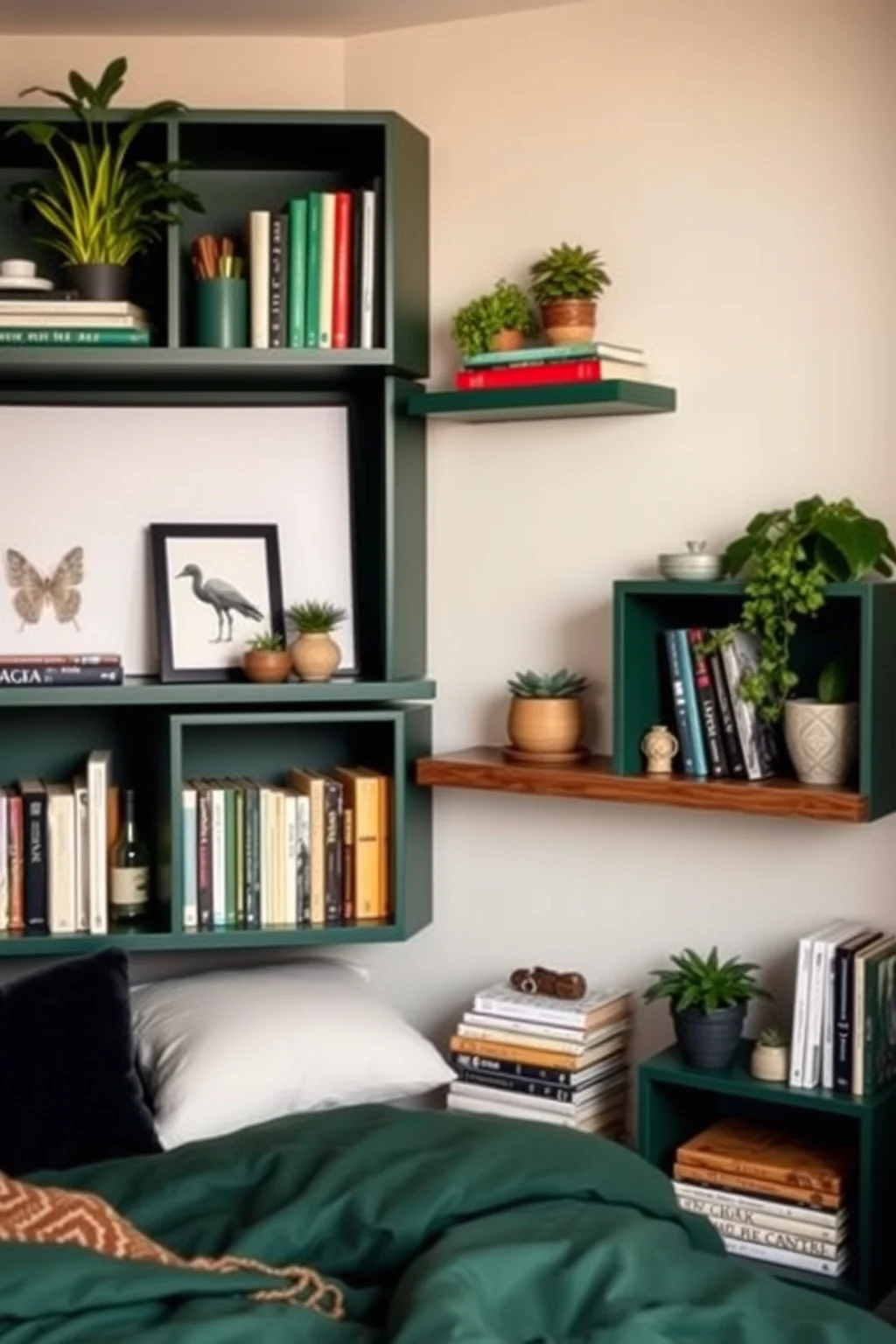 12. Dark Green Shelving