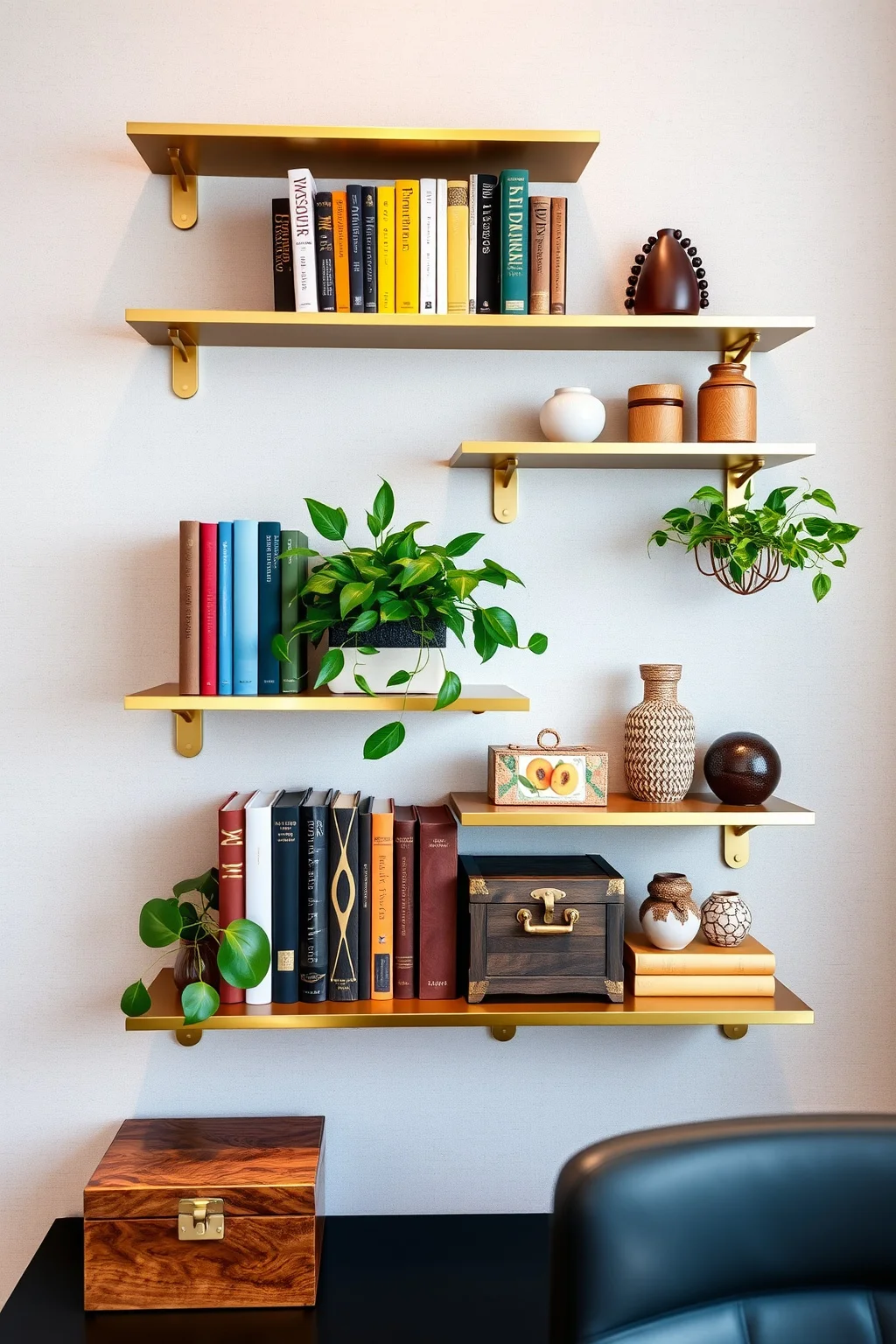 12. Gold Wall Shelves