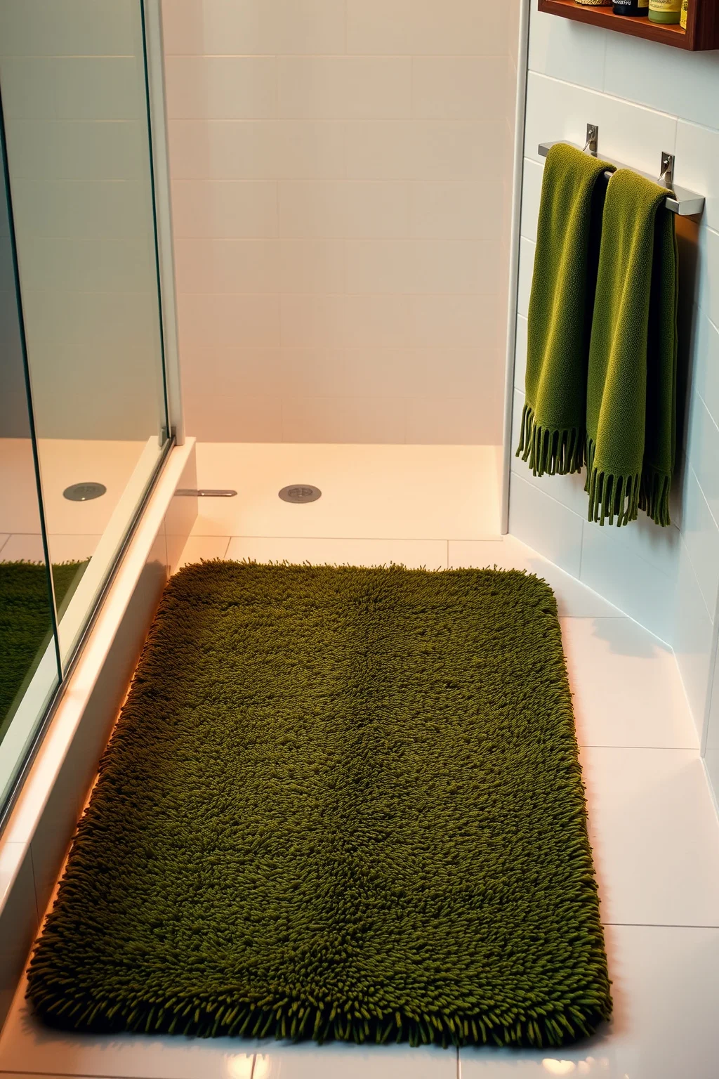 12. Olive Green Bath Mats