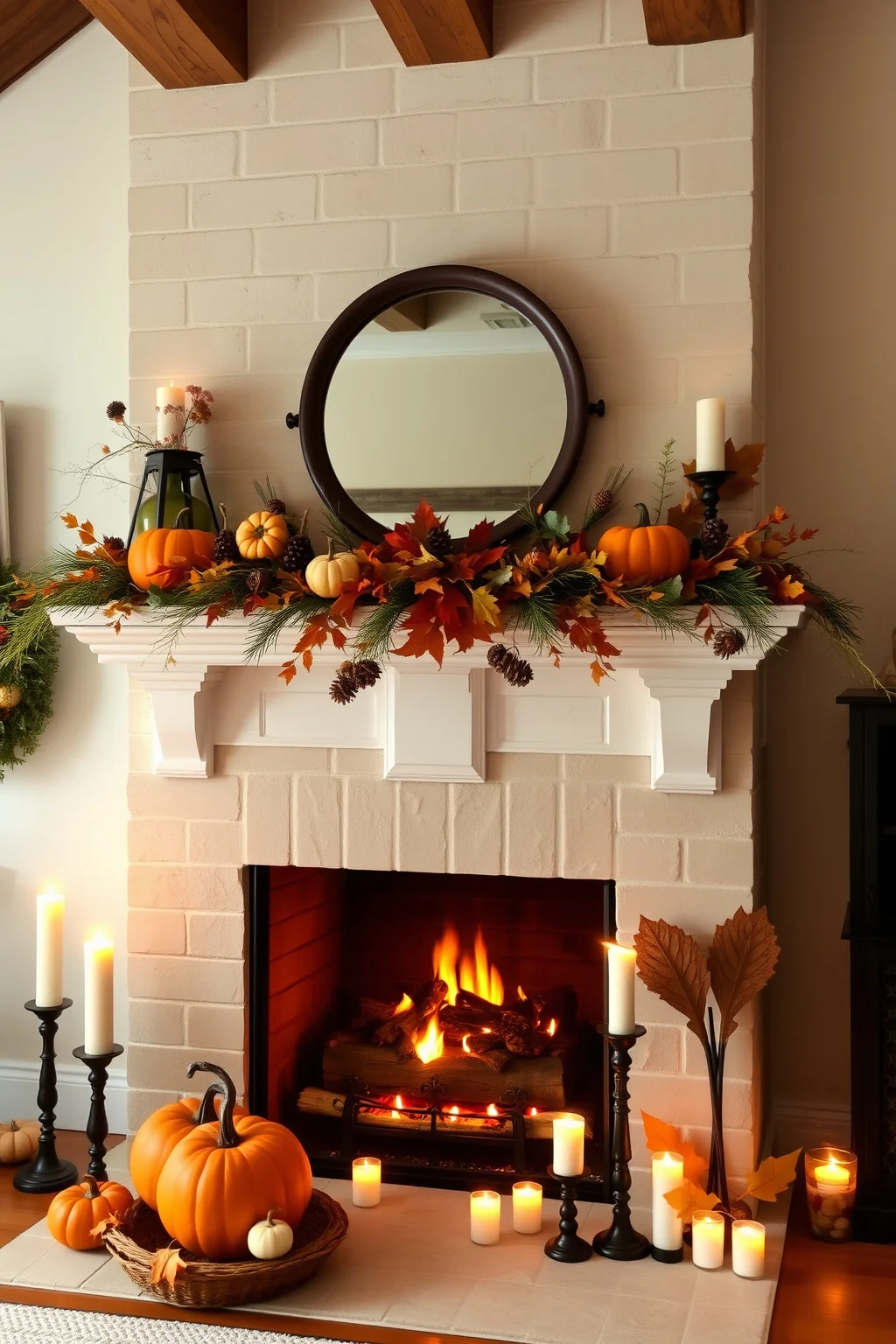 12. Seasonal Fireplace Décor