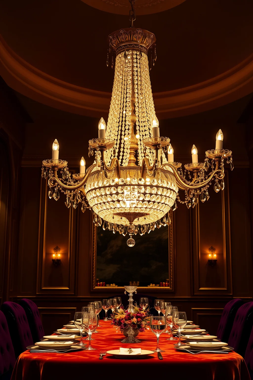 12. Statement Chandelier with Crystal Accents