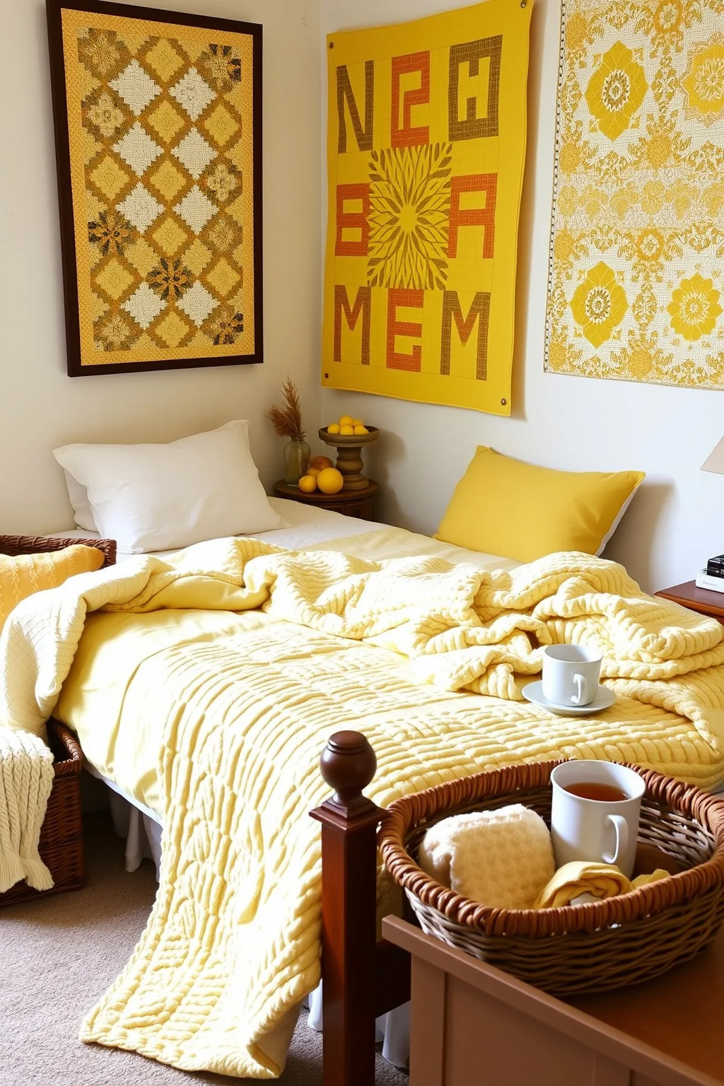 12. Yellow Quilts and Throws