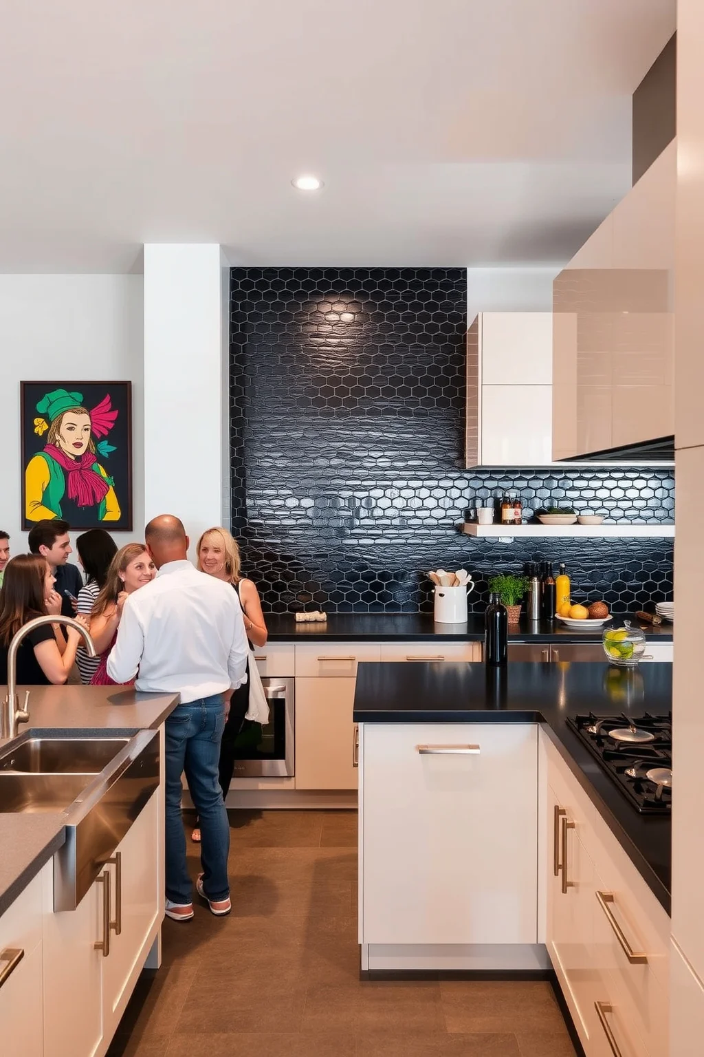 13. Bold Black Tiles
