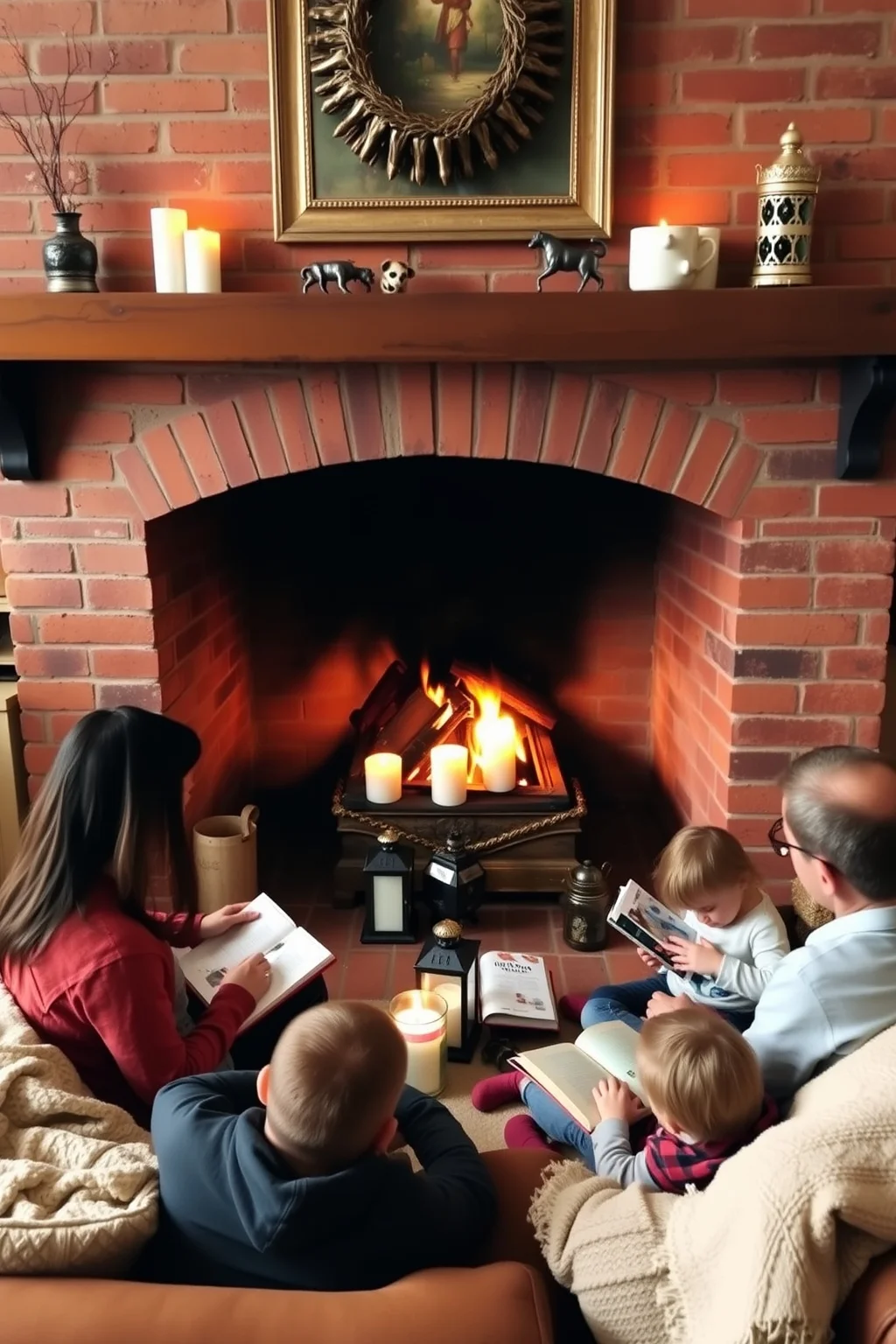 13. Brick Fireplace with a Hearth