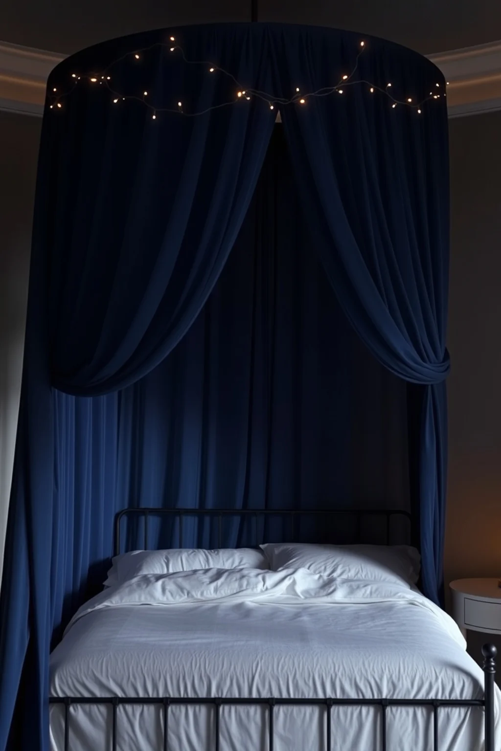 13. Dark Blue Bed Canopy