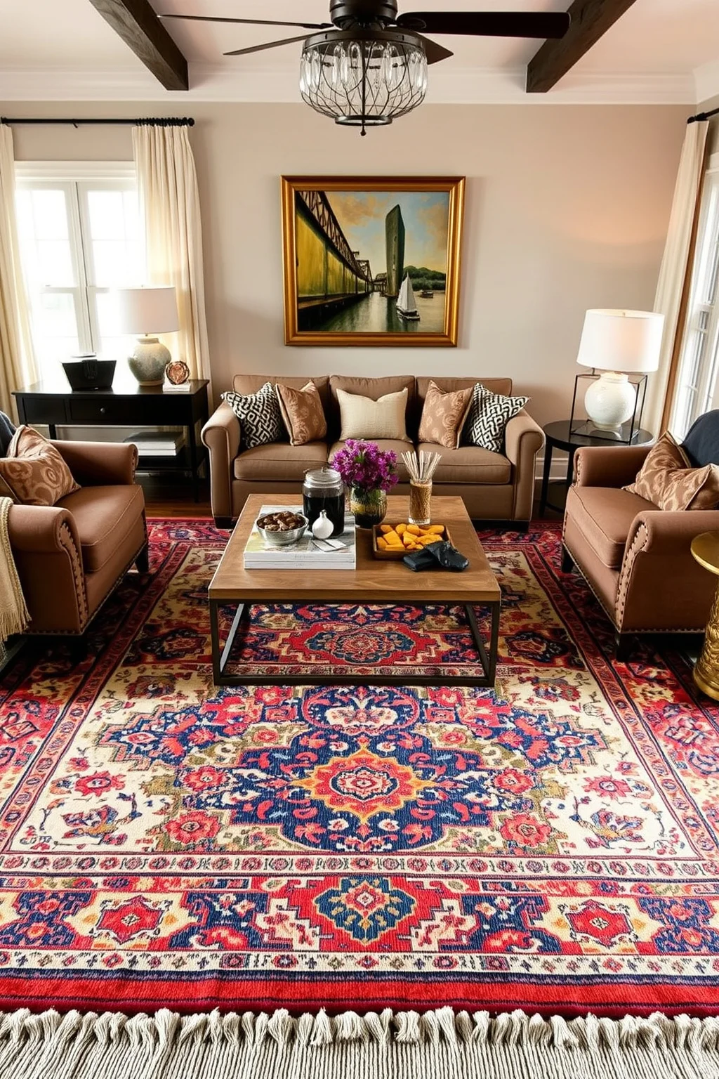 13. Incorporate Statement Rugs