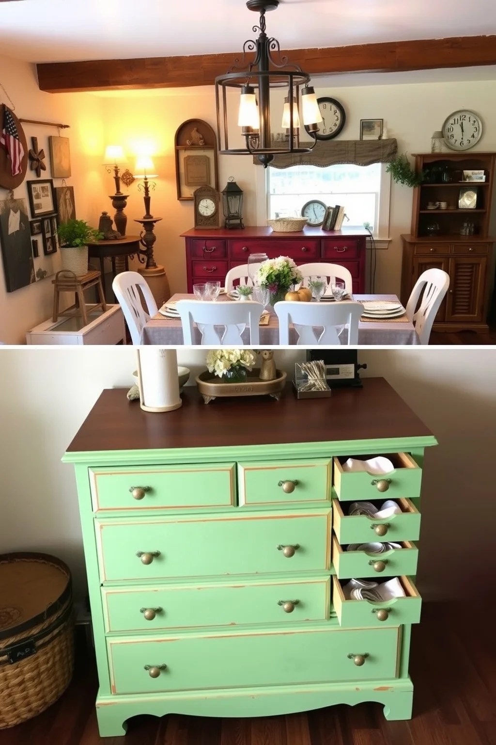 13. Repurpose Old Furniture for Unique Storage