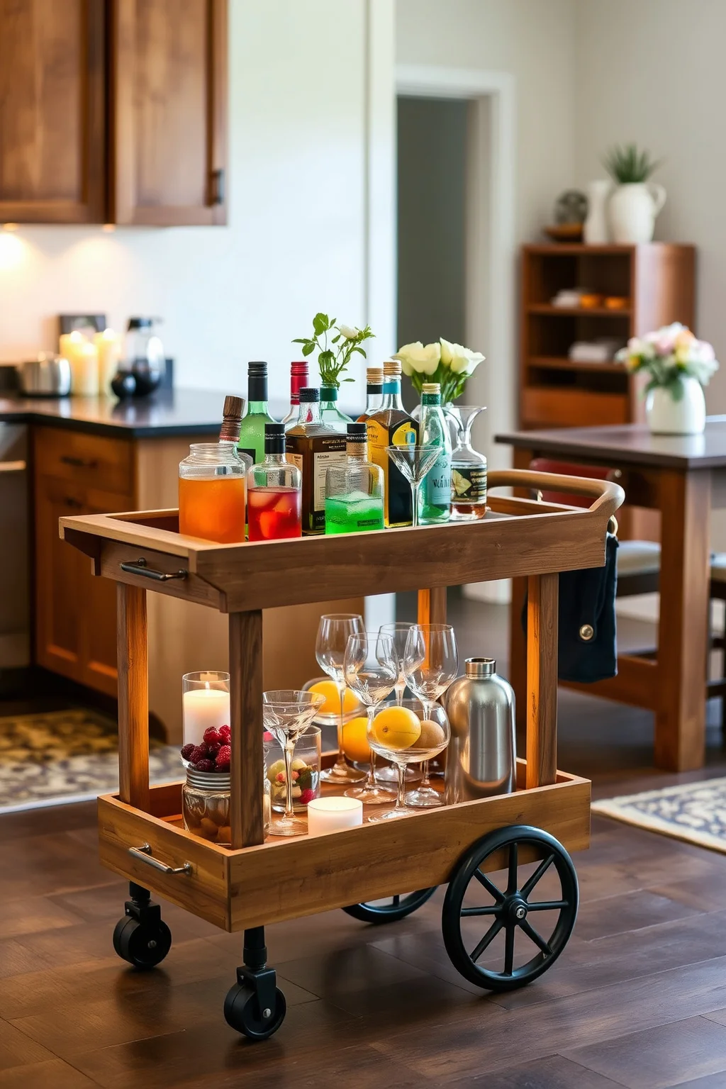 13. Rustic Bar Cart
