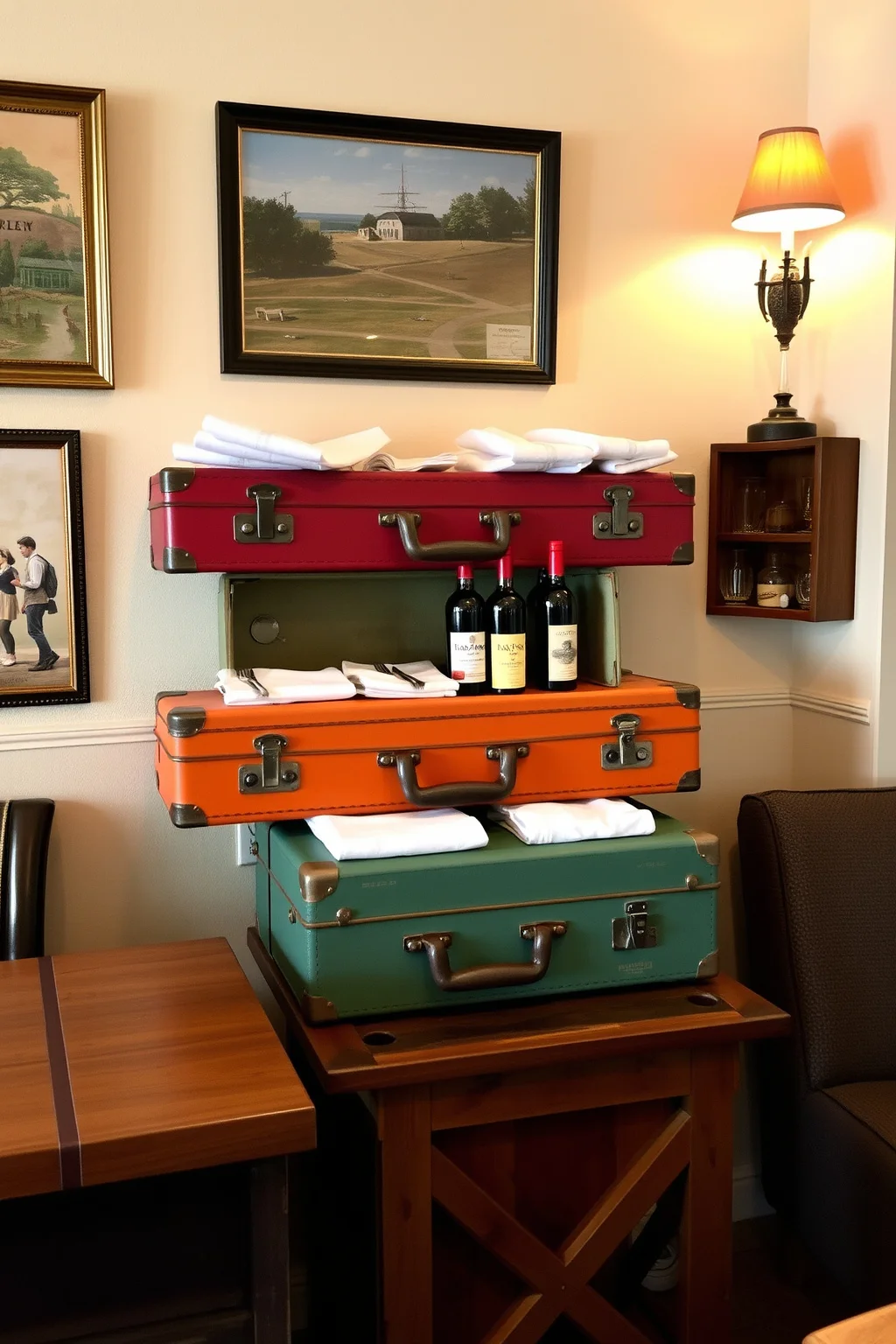13. Vintage Suitcase Shelves
