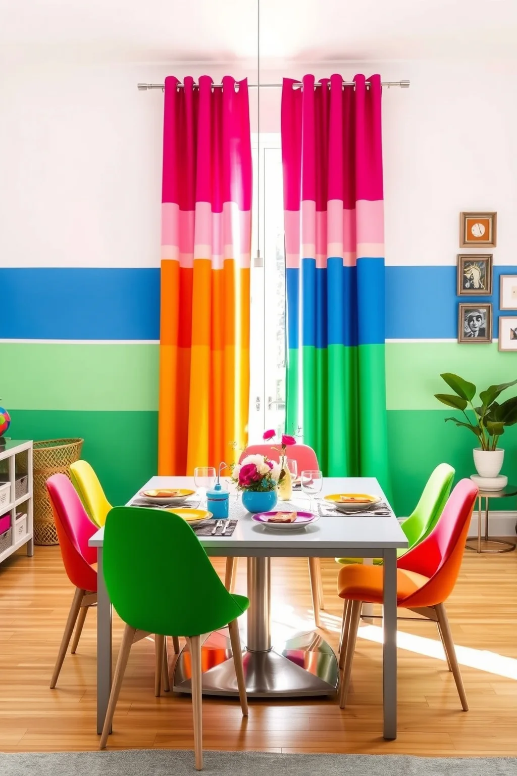 14. Color-Blocked Curtains