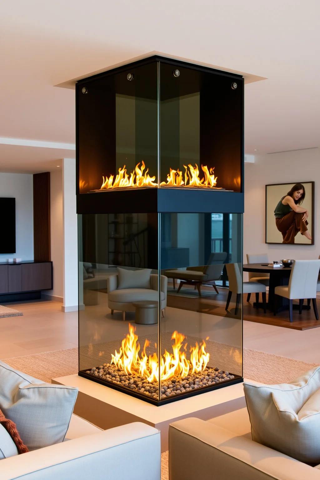 14. Dual-Sided Fireplace