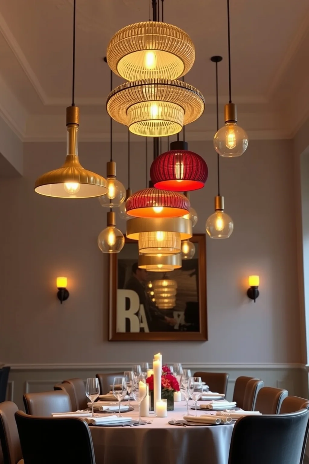 14. Layered Pendant Chandeliers