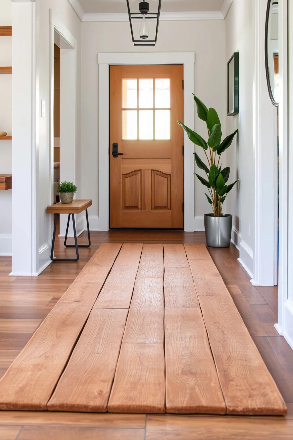 14. Rustic Reclaimed Wood Rug