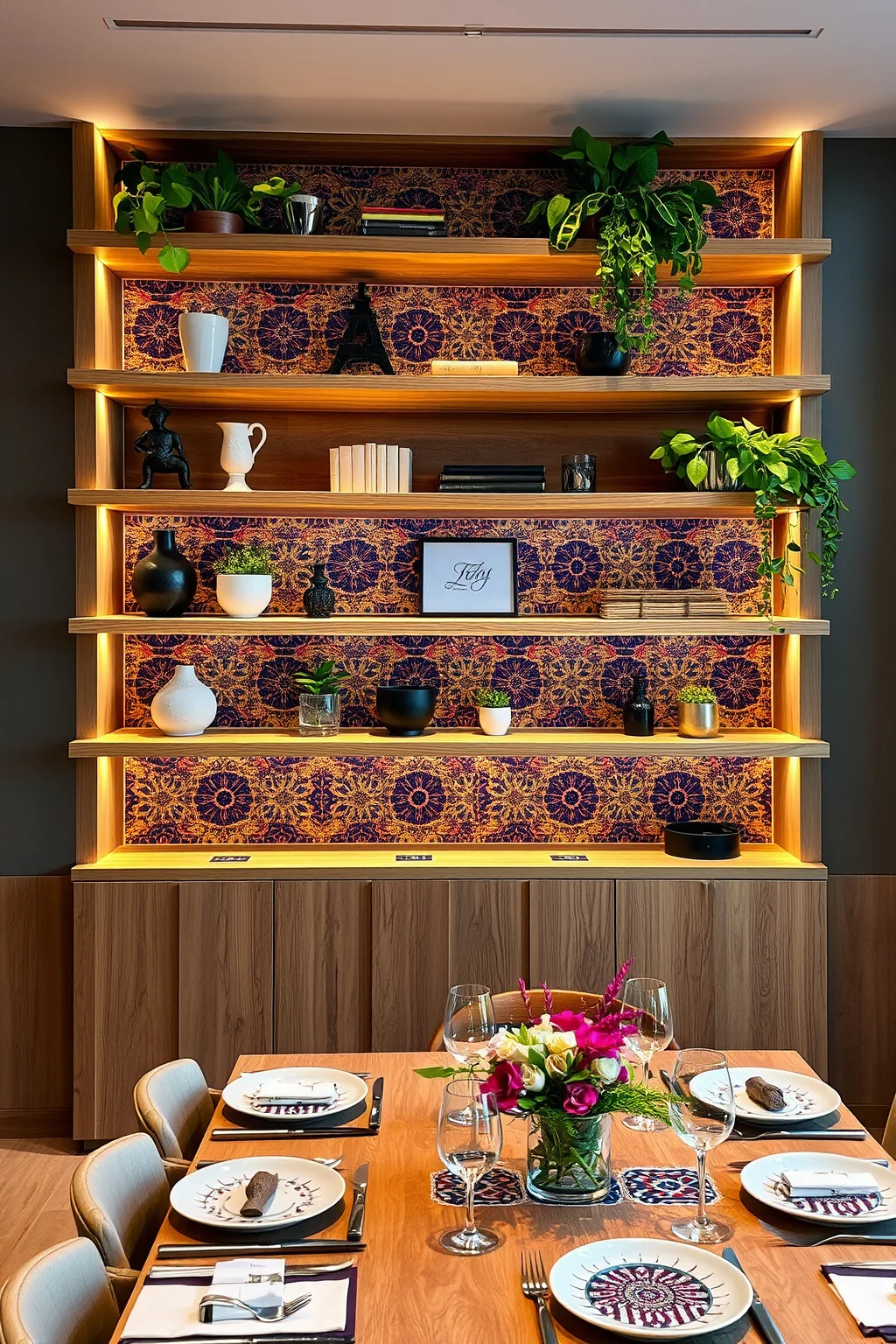 14. Tile and Wood Combination Shelves